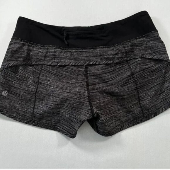 Lululemon Speed Short Bit Point Ice Grey‎ Black size 10 W7A19S - Picture 5 of 6